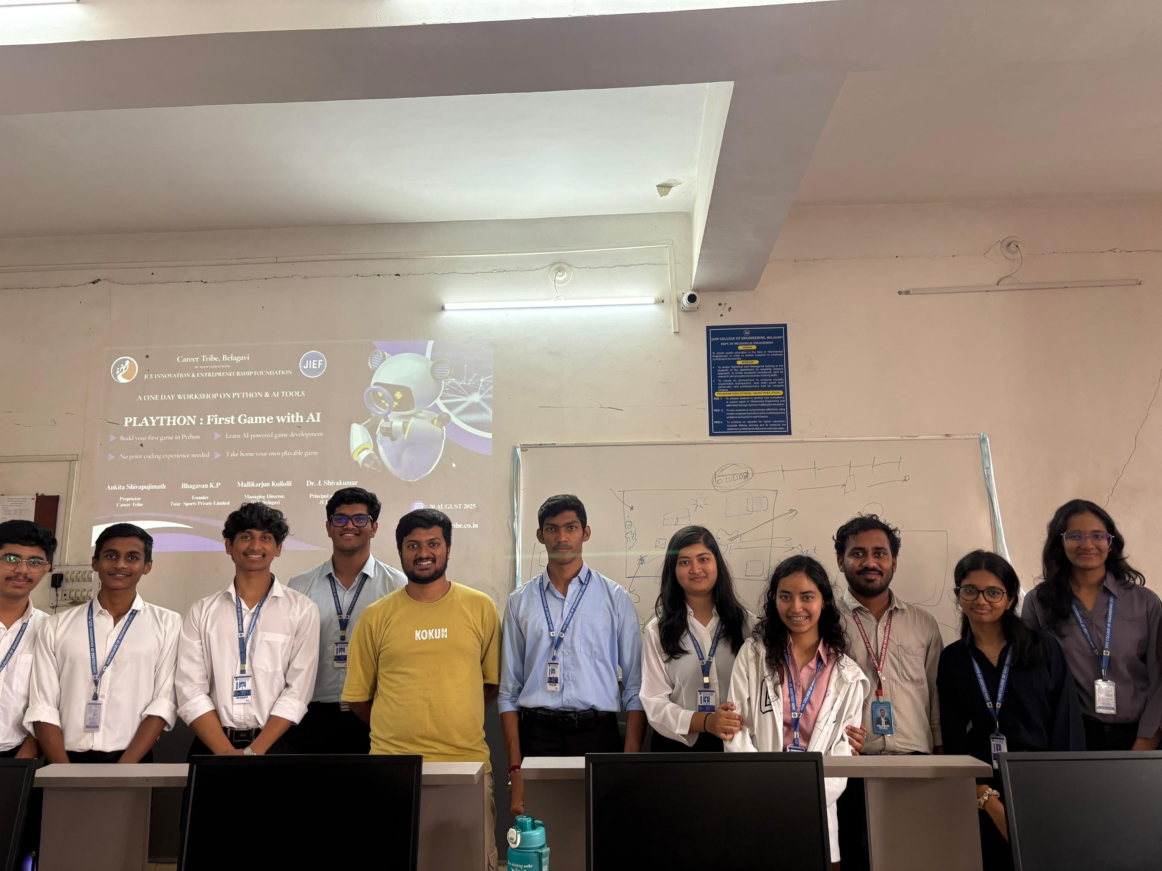 PLAYTHON – Students attending the first AI game development workshop by Career Tribe and JIEF