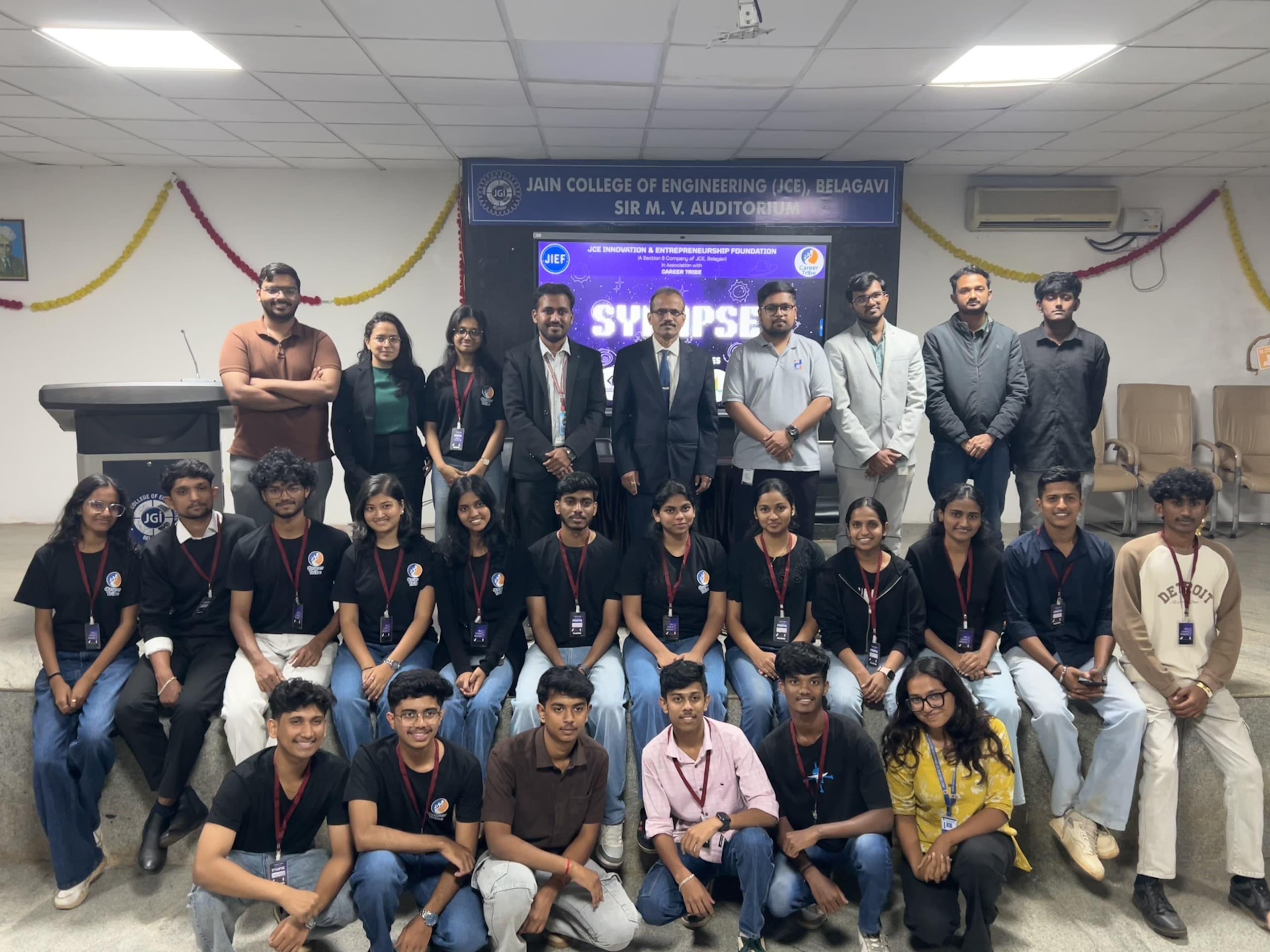 SYNAPSE 2025 — Career Tribe event at JCE with 100+ participants from 10+ colleges